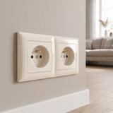 Marco doble para enchufes OSTE JNH014-2F Beige