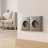 Marco doble para enchufes OSTE JNH014-2F Grey