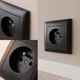 Single grounded socket with frame OSTE JNH001-G Black