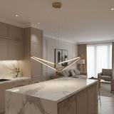 LED pendellampa APP1776-CP Borstad Guld