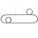 Hängande LED-taklampa APP808-CP Svart + fjärrkontroll