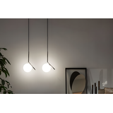 Taklampa Hängande Glasglob G107-1W Svart Vit