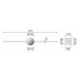 BADRUMSVÄGGLAMPA LED ROUND BLACK 80CM APP850-1W