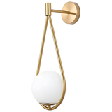 Vägglampa Klot Glas G094-1W Guld Vit