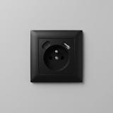 Egyszeres földelt aljzat + USB-A USB-C OSTE JNH004-G Black