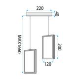 TAKLAMPA HÄNGANDE LED LHJ085-2CP SVART