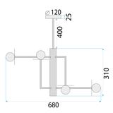 Hängande lampa APP1668-6CP Black