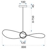 HÄNGLAMPA GENOMBRUTEN LED 80 cm APP652-1CP
