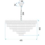 Hängande Kristallampa G055-CP 50 cm Krom