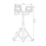 LED-halogen bygglampa på stativ RSL006-2x100N
