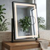 LED-spegel LUMI Black 30x40cm