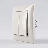 Double Switch with Frame OSTE JNH007-W BEIGE