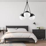 Hänglampa Glas Klot Opal APP687-3CP Svart