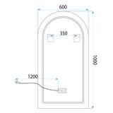 VÄGG-SPEGEL LED 60x100cm DART GULD