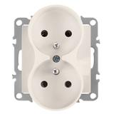 Double grounded socket OSTE JNH002-G Beige
