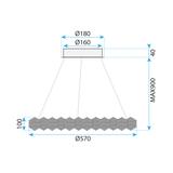 HÄNGLAMPA LED MS017-CP Krom 57 cm