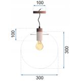 Glaspendellampa i tak med takplafond Lassi 30 cm APP308-1CP Svart