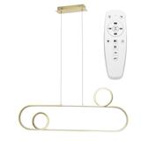 Hängande LED-taklampa APP809-CP Guld + fjärrkontroll