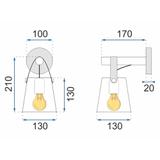 Vägglampa Metall med Rem APP466-1W Svart