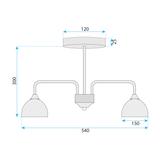 HÄNGENDE TAKLAMPA G084-3C SVART GRÅ