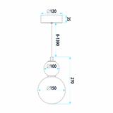 LED taklampa pendel LHJ112-2CP borstat guld