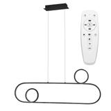 Hängande LED-taklampa APP808-CP Svart + fjärrkontroll