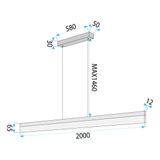 Hängande LED-lampa APP1697-CP 200 cm Borstad Guld