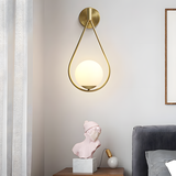 Vägglampa Klot Glas G094-1W Guld Vit