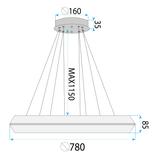 HÄNGENDE LED TAKLAMPA APP1769-CP Guld 80 cm