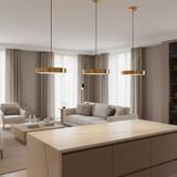 TAKLAMPA HÄNGANDE LED APP1687-1CP 30CM BORSTAD GULD