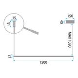 Taklampa LHJ032-CP 150 cm SVART