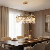 LED-kristall-pendellampa SWE074-1CP 50cm Brushed Gold