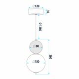 LED taklampa pendel LHJ115-1CP borstat guld