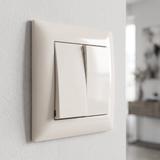 Double Switch with Frame OSTE JNH007-W BEIGE