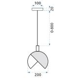 Glaspendellampa taklampa kula APP638-1CP guld