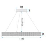 HÄNGLANDE LED-LAMPA MS005-CP 50 cm Krom