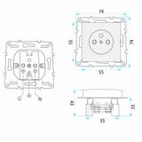 Single grounded socket OSTE JNH001-G Grey