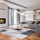 Taklampa Pendel Ring Modern LED + Fjärrkontroll APP392-CP Vit