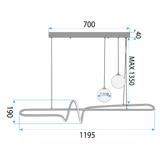 HÄNGANDE LED TAKLAMPA LHJ039-CP BORSTAD GULD