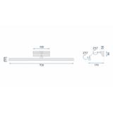 BADRUMSVÄGGLLAMPA LED ÖVER SPEGEL 9W 70CM APP366-1W KROM