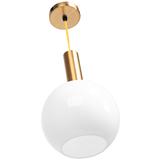 Hängande Lampa i Glas Mjölkvit Kula APP666-1CP Guld
