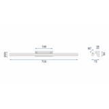 LAMPA VÄGGLAMPA BADRUM LED ÖVER SPEGEL 9W 70CM APP363-1W