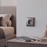 Prise simple avec terre + USB-A USB-C OSTE JNH004-G Grey