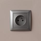 Single grounded socket with frame OSTE JNH001-G Grey