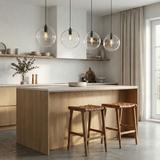 Glaspendellampa i tak med takplafond Lassi 30 cm APP308-1CP Svart