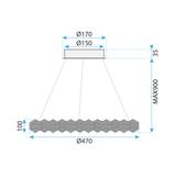 HÄNGLAMPA LED MS016-CP Krom 47 cm