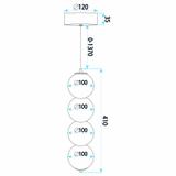 LED taklampa pendel LHJ118-4CP borstat guld