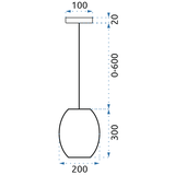 Glaspendellampa APP564-1CP KROM