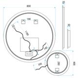 LED väggspegel R-8040 80cm + 40cm