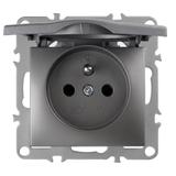 Единичен контакт със заземяване и капаче OSTE JNH005-G Grey